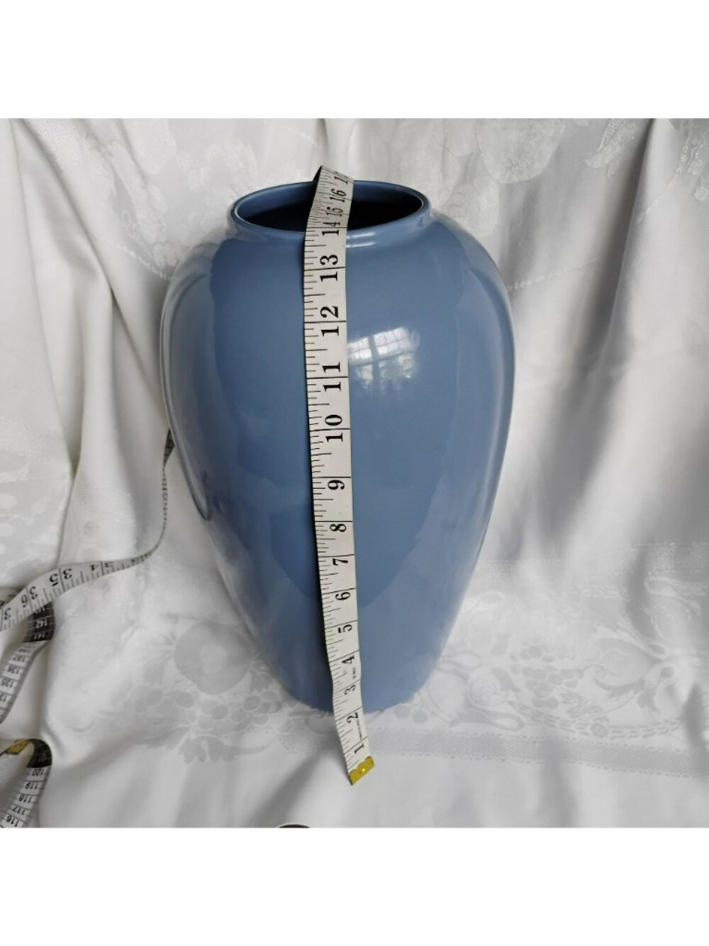Vintage Royal Haeger Blue Vase 13" #4304 Postmodern Art Deco Revival Ceramic - Picture 3 of 10